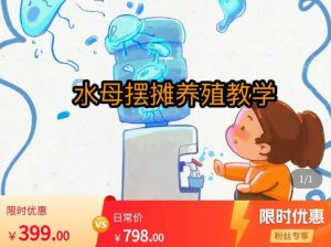 水母摆摊教学，包括摆摊技术、养殖技术、拿货渠道、抖音运营等-木石资源网