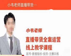 小韦老师直播带货运营线上教学,起号-数据指标-投流-主播训练-木石资源网