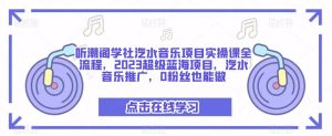 听潮阁学社汽水音乐项目实操课全流程,2023超级蓝海项目,汽水音乐推广,0粉丝也能做-木石资源网