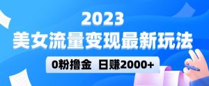 2023美女流量变现最新玩法,0粉撸金,日赚2000+,实测日引流300+-木石资源网