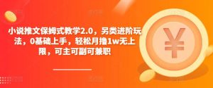 小说推文保姆式教学2.0，另类进阶玩法，0基础上手，轻松月撸1w无上限，可主可副可兼职-木石资源网