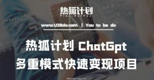 热狐计划：王大陆ChatGpt多重变现实操课，多种模式快速变现-木石资源网