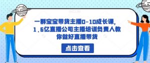 一群宝宝带货主播0-10成长课，1.6亿直播公司主播培训负责人教你做好直播带货-木石资源网