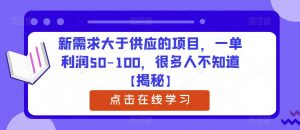 新需求大于供应的项目，一单利润50-100，很多人不知道【揭秘】-木石资源网
