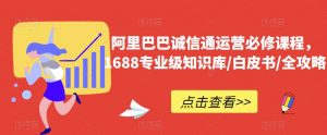 阿里巴巴诚信通运营必修课程,1688专业级知识库/白皮书/全攻略-木石资源网