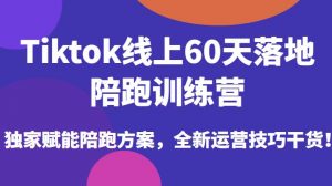 Tiktok线上60天落地陪跑训练营，独家赋能陪跑方案，全新运营技巧干货-木石资源网