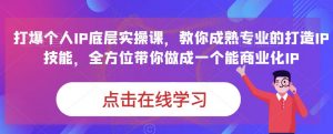 蟹老板·打爆个人IP底层实操课，教你成熟专业的打造IP技能，全方位带你做成一个能商业化IP-木石资源网