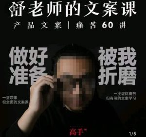 舒老师的文案课，产品文案痛苦60讲，用户视角形成正确文案观，让你写文案突飞猛进-木石资源网