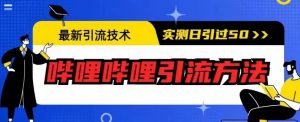 最新引流技术，哔哩哔哩引流方法，实测日引50人【揭秘】-木石资源网