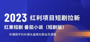 2023红利项目短剧拉新，听潮阁学社月入过万红果短剧番茄小说CPA拉新项目教程【揭秘】-木石资源网