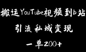 搬运YouTube视频到b站，引流私域一单利润200+，几乎0成本！【揭秘】-木石资源网