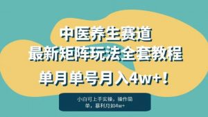 暴利赛道中医养生赛道最新矩阵玩法，单月单号月入4w+！【揭秘】-木石资源网