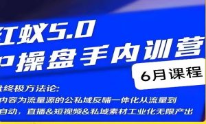 红蚁5.0IP操盘手内训营,IP操盘终极方法论-木石资源网