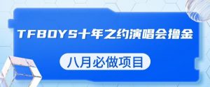 最新蓝海项目，靠最近非常火的TFBOYS十年之约演唱会流量掘金，八月必做的项目【揭秘】-木石资源网