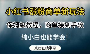 小红书涨粉商单新玩法，保姆级教程，商单接到手软，纯小白也能学会【揭秘】-木石资源网