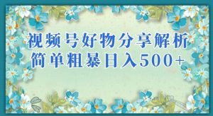 视频号好物分享解析，简单粗暴可以批量方大的项目【揭秘】-木石资源网