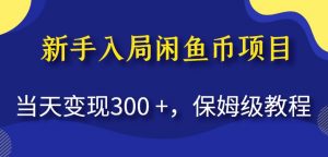 新手入局闲鱼币项目，当天变现300+，保姆级教程【揭秘】-木石资源网