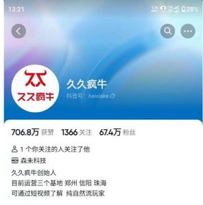 久久疯牛7月自然流起号，自然流起号、主播话术实战课-木石资源网