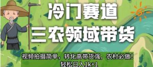 冷门赛道三农领域带货，视频拍摄简单，转化高带货强，农村必做！【揭秘】-木石资源网
