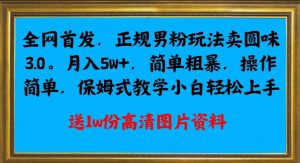 全网首发正规男粉玩法卖圆味3.0，月入5W+，简单粗暴，操作简单，保姆式教学，小白轻松上手-木石资源网