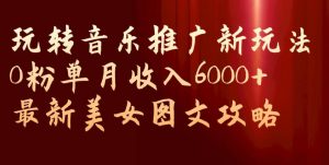 玩转音乐推广新玩法，0粉单月收入6000+，最新美女图文攻略【揭秘】-木石资源网