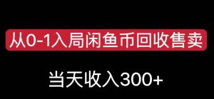 从0-1入局闲鱼币回收售卖，当天变现300，简单无脑【揭秘】-木石资源网