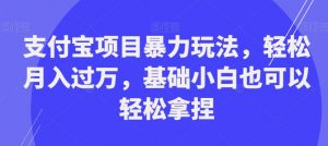 支付宝项目暴力玩法,轻松月入过万,基础小白也可以轻松拿捏【揭秘】-木石资源网