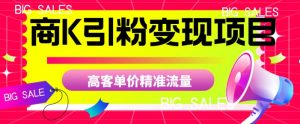 商K引粉变现项目，高客单价精准流量【揭秘】-木石资源网