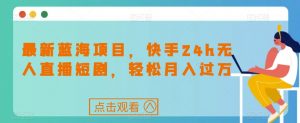 最新蓝海项目,快手24h无人直播短剧,轻松月入过万【揭秘】-木石资源网
