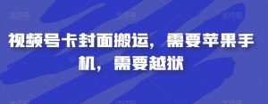 视频号卡封面搬运，需要苹果手机，需要越狱-木石资源网