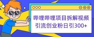 哔哩哔哩项目拆解引流创业粉日引300+小白可轻松上手【揭秘】-木石资源网