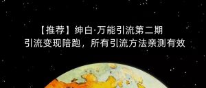 【推荐】绅白·万能引流第二期,引流变现陪跑,所有引流方法亲测有效-木石资源网
