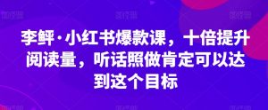 李鲆·小红书爆款课,十倍提升阅读量,听话照做肯定可以达到这个目标-木石资源网