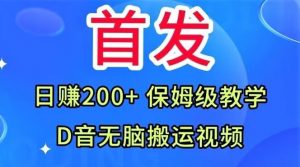 首发,抖音无脑搬运视频,日赚200+保姆级教学【揭秘】-木石资源网