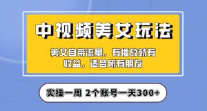 实操一天300+,中视频美女号项目拆解,保姆级教程助力你快速成单!【揭秘】-木石资源网