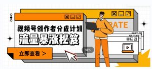 一条视频收益3000+，一条作品涨粉2000+，视频号流量爆炸·的秘籍-木石资源网