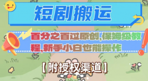 无脑短剧搬运百分之百过原创，保姆级教程【附授权渠道】【揭秘】-木石资源网