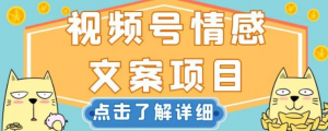 视频号情感文案项目，简单操作，新手小白轻松上手日入200+【揭秘】-木石资源网
