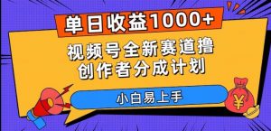 单日收益1000+，视频号全新赛道撸创作者分成计划，小白易上手【揭秘】-木石资源网