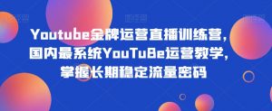 Youtube金牌运营直播训练营，国内最系统YouTuBe运营教学，掌握长期稳定流量密码-木石资源网