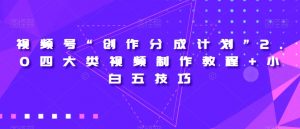 视频号“创作分成计划”2.0四大类视频制作教程+小白五技巧【揭秘】-木石资源网