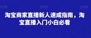 淘宝商家直播新人速成指南，淘宝直播入门小白必看-木石资源网