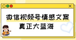 视频号情感文案，真正大蓝海，简单操作，新手小白轻松上手（教程+素材）【揭秘】-木石资源网