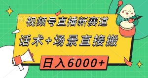 视频号直播新赛道,话术+场景直接搬,日入6000+【揭秘】-木石资源网