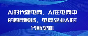 Al时代新电商,Al在电商中的应用领域,电商企业AI时代新契机-木石资源网
