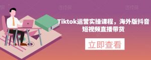Tiktok运营实操课程,海外版抖音短视频直播带货-木石资源网