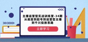 主播运营型实战训练营-第34期从底层到起号到运营型主播到千川投放思路-木石资源网