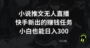 小说推文无人直播，快手新出的赚钱任务，小白也能日入300+【揭秘】-木石资源网