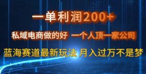 一单利润200私域电商做的好，一个人顶一家公司蓝海赛道最新玩法【揭秘】-木石资源网