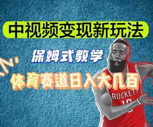 中视频变现新玩法,体育赛道日入大几百【揭秘】-木石资源网